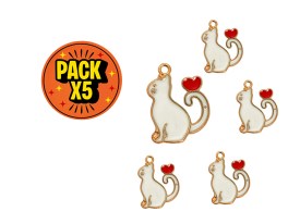 Dije Esmaltado Gato Blanco